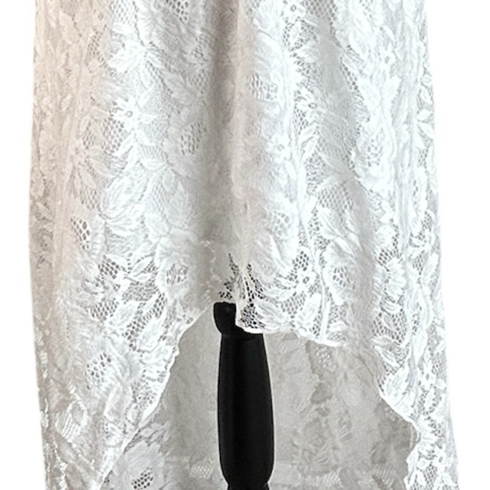 Trixxi White Lace Strapless High/Low Dress Size Medium - Picture 8 of 13